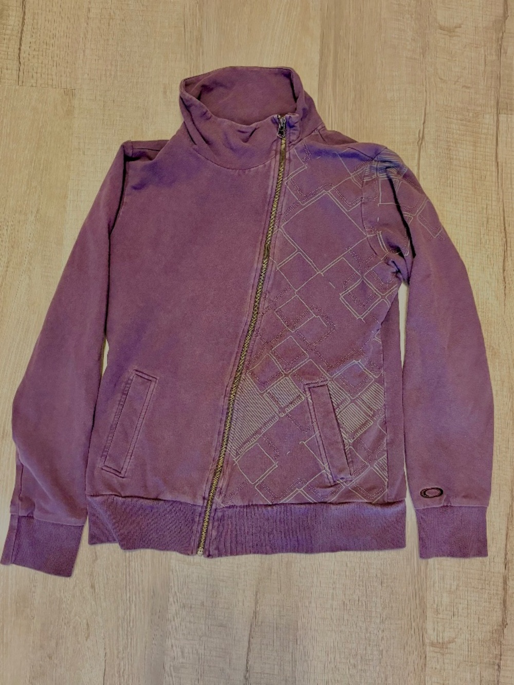 Retro Authentic Oakley Womens Asymmetric Full Zip Purple Jacket Y2K Geometric M